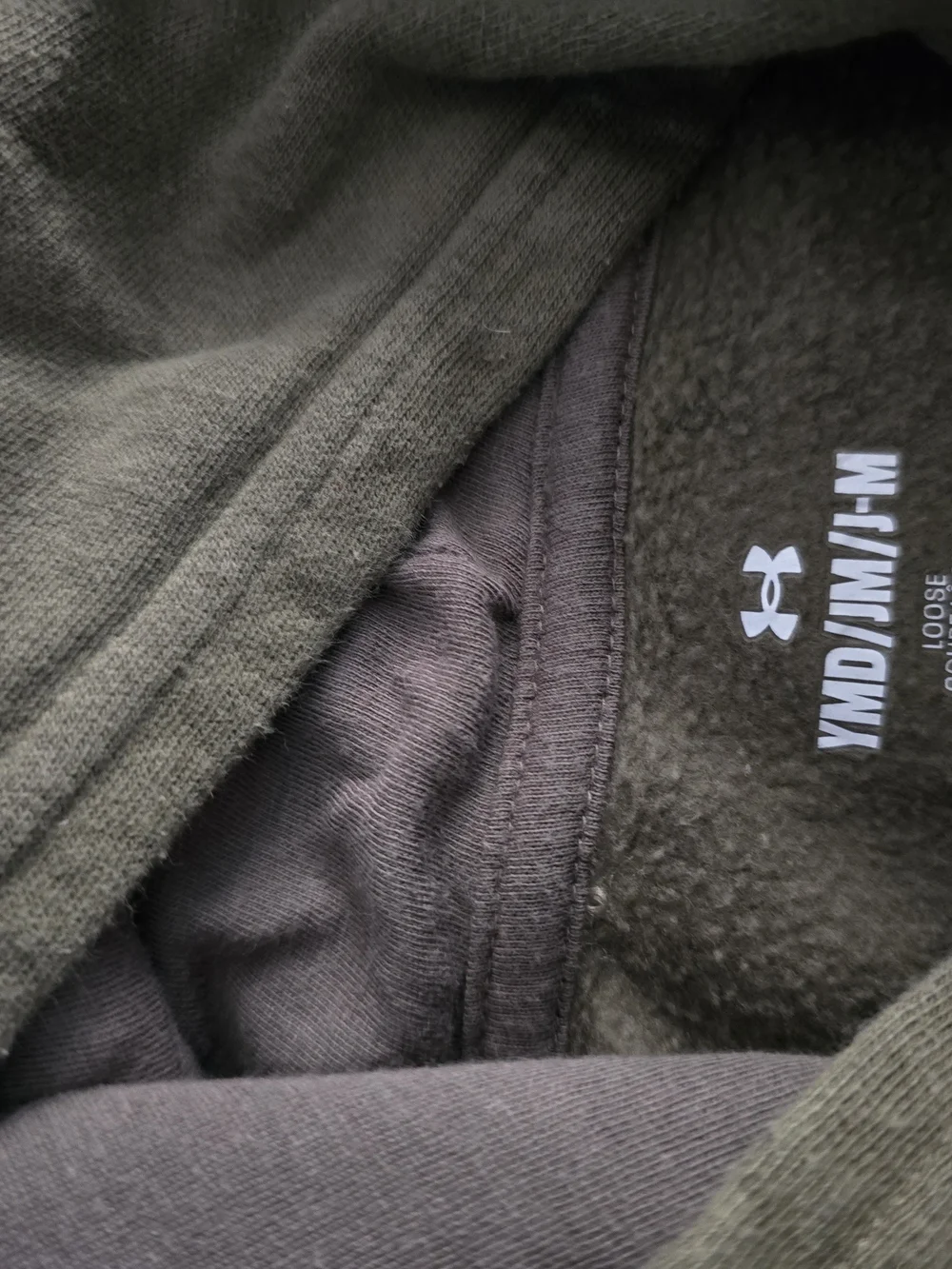 Under Armour Olive Green Fleece-Lined Hoodie - Picture 3 of 3